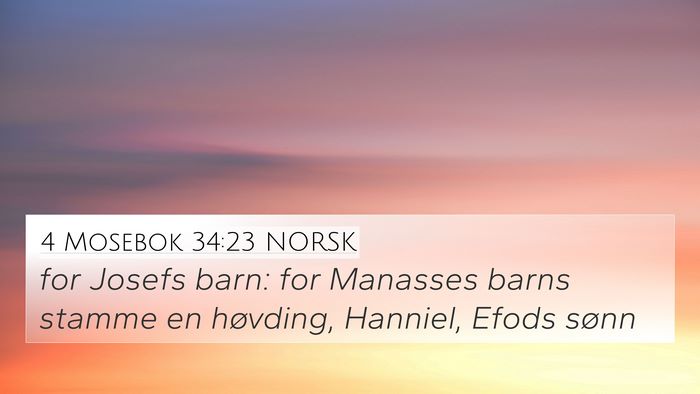 4 Mosebok 34:23 NORSK 4K Wallpaper - for Josefs barn: for Manasses barns stamme en - 4K Wallpaper Bible Verse