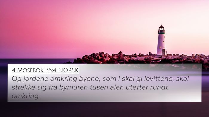 4 Mosebok 35:4 NORSK 4K Wallpaper - Og jordene omkring byene, som I skal gi - 4K Wallpaper Bible Verse