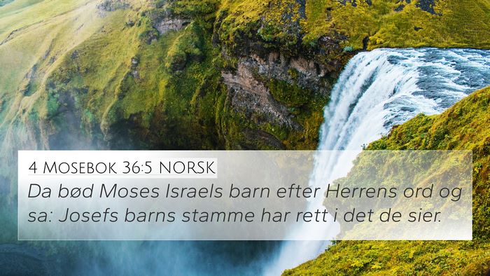 4 Mosebok 36:5 NORSK 4K Wallpaper - Da bød Moses Israels barn efter Herrens ord og - 4K Wallpaper Bible Verse