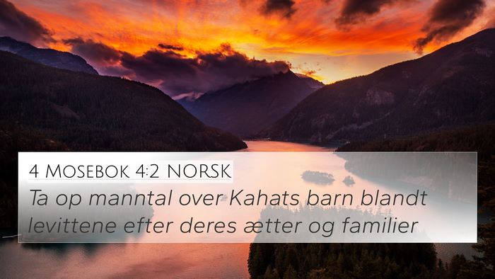 4 Mosebok 4:2 NORSK 4K Wallpaper - Ta op manntal over Kahats barn blandt levittene - 4K Wallpaper Bible Verse