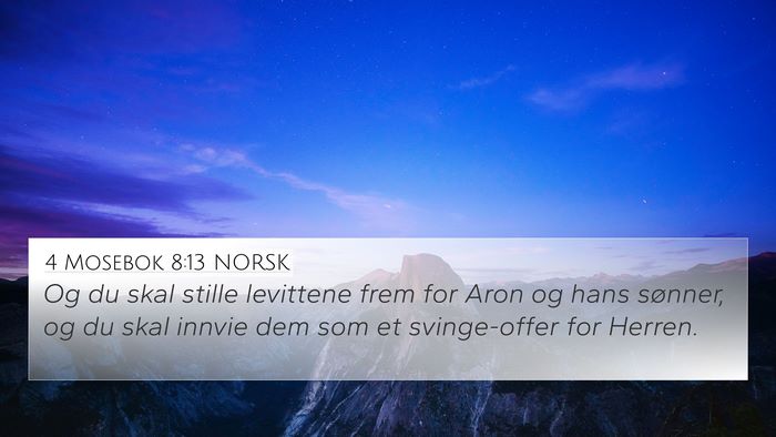 4 Mosebok 8:13 NORSK 4K Wallpaper - Og du skal stille levittene frem for Aron og hans - 4K Wallpaper Bible Verse