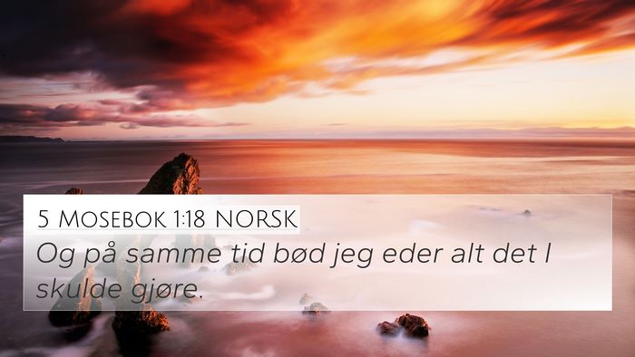 5 Mosebok 1:18 NORSK 4K Wallpaper - Og på samme tid bød jeg eder alt det I skulde - 4K Wallpaper Bible Verse