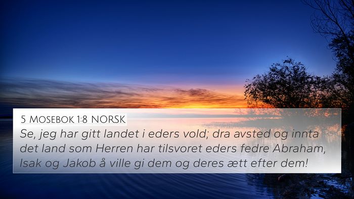 5 Mosebok 1:8 NORSK 4K Wallpaper - Se, jeg har gitt landet i eders vold; dra avsted - 4K Wallpaper Bible Verse