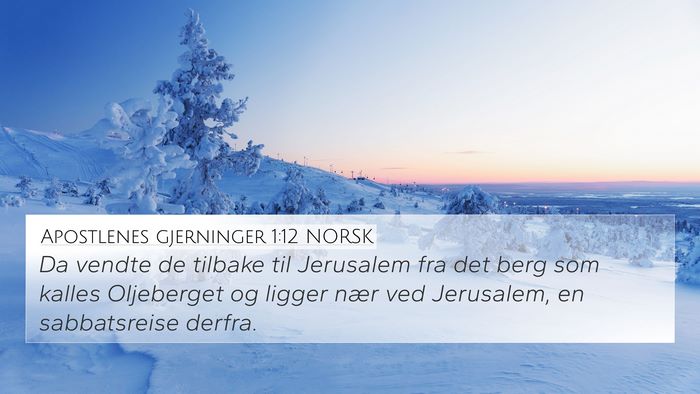 Apostlenes gjerninger 1:12 NORSK 4K Wallpaper - Da vendte de tilbake til Jerusalem fra det berg - 4K Wallpaper Bible Verse