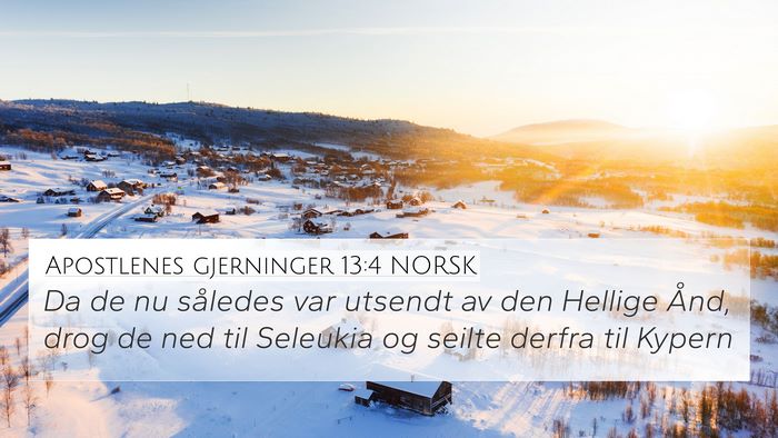Apostlenes gjerninger 13:4 NORSK 4K Wallpaper - Da de nu således var utsendt av den Hellige - 4K Wallpaper Bible Verse
