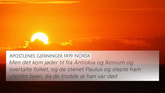 Apostlenes gjerninger 14:19 NORSK Bible Verse Image