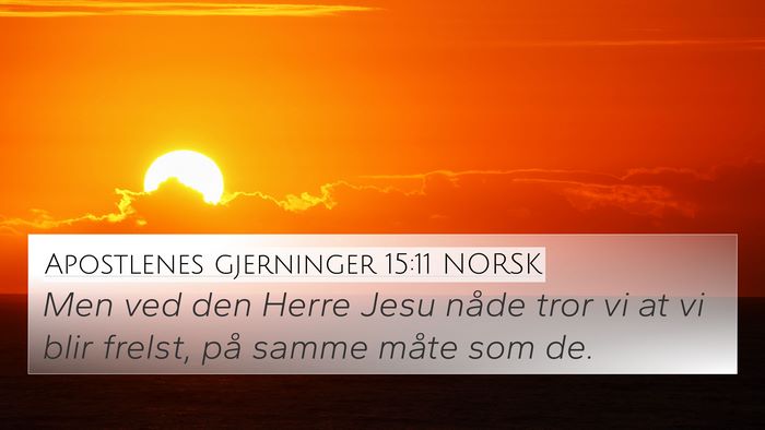 Apostlenes gjerninger 15:11 NORSK 4K Wallpaper - Men ved den Herre Jesu nåde tror vi at vi blir - 4K Wallpaper Bible Verse