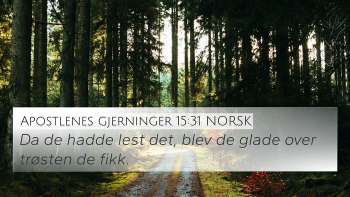 Apostlenes gjerninger 15:31 NORSK Bible Verse Image