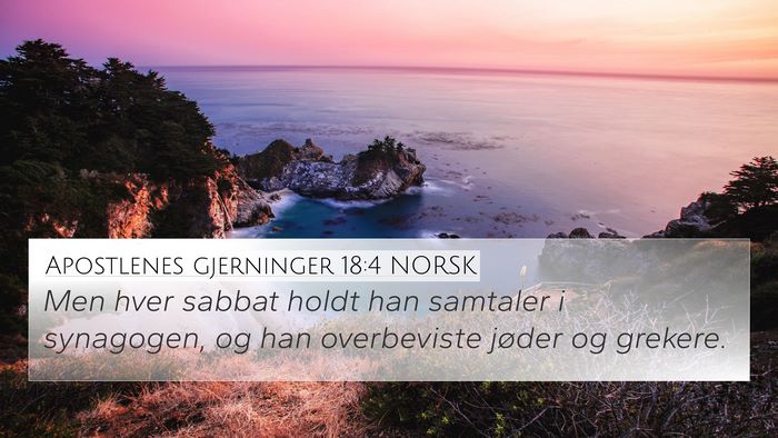 Apostlenes gjerninger 18:4 NORSK Bible Verse Image