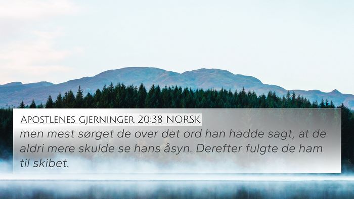 Apostlenes gjerninger 20:38 NORSK Bible Verse Image