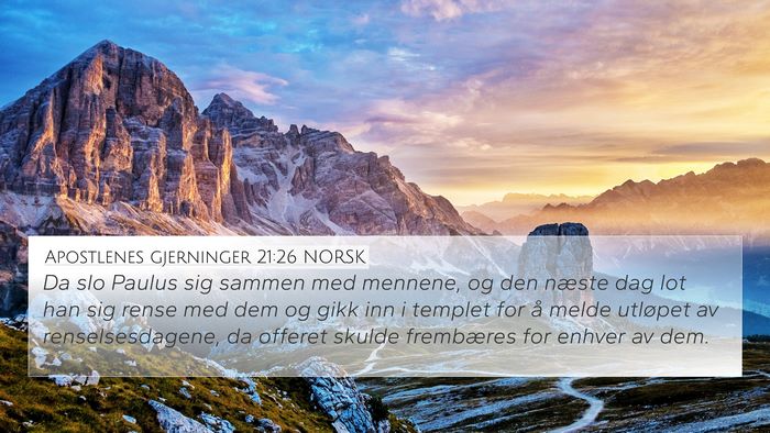 Apostlenes gjerninger 21:26 NORSK Bible Verse Image