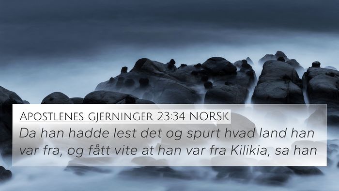 Apostlenes gjerninger 23:34 NORSK Bible Verse Image