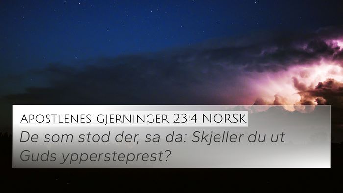 Apostlenes gjerninger 23:4 NORSK 4K Wallpaper - De som stod der, sa da: Skjeller du ut Guds - 4K Wallpaper Bible Verse