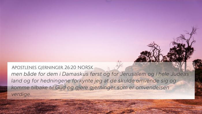 Apostlenes gjerninger 26:20 NORSK Bible Verse Image