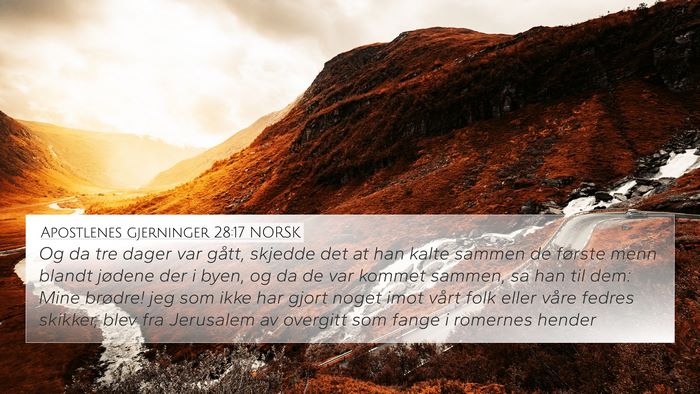 Apostlenes gjerninger 28:17 NORSK Bible Verse Image
