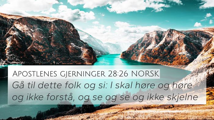 Apostlenes gjerninger 28:26 NORSK Bible Verse Image