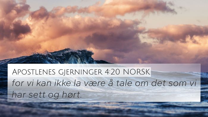 Apostlenes gjerninger 4:20 NORSK Bible Verse Image