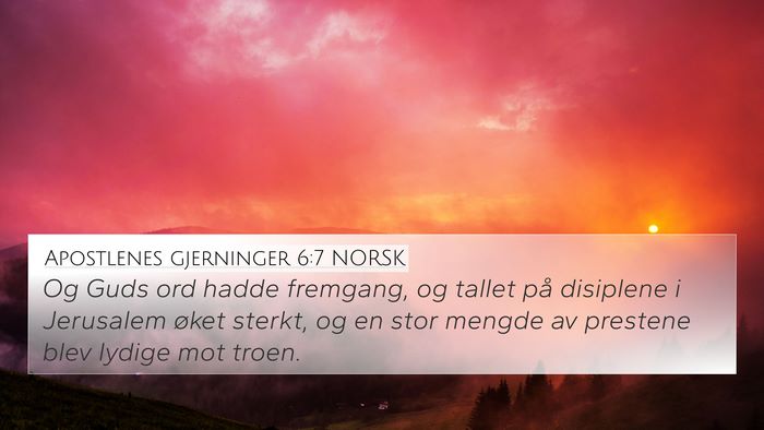 Apostlenes gjerninger 6:7 NORSK Bible Verse Image