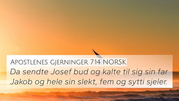 Apostlenes gjerninger 7:14 NORSK Bible Verse Image