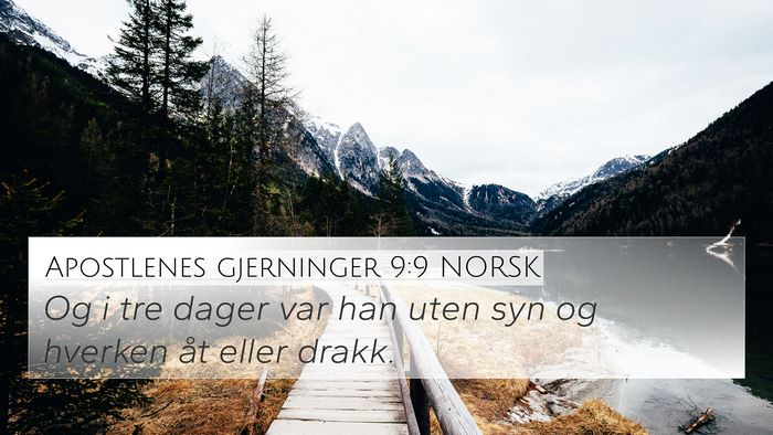 Apostlenes gjerninger 9:9 NORSK 4K Wallpaper - Og i tre dager var han uten syn og hverken åt - 4K Wallpaper Bible Verse