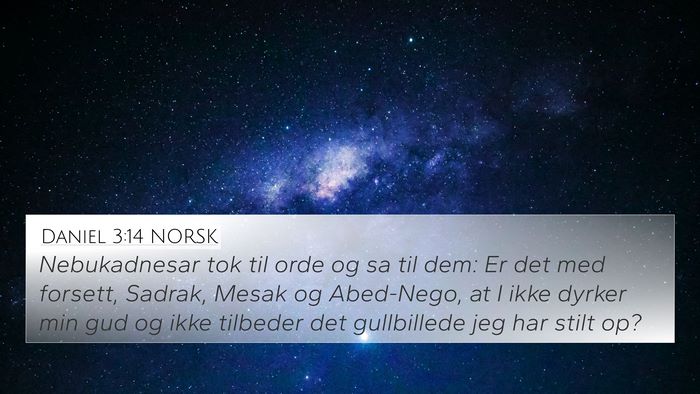 Daniel 3:14 NORSK 4K Wallpaper - Nebukadnesar tok til orde og sa til dem: Er det - 4K Wallpaper Bible Verse