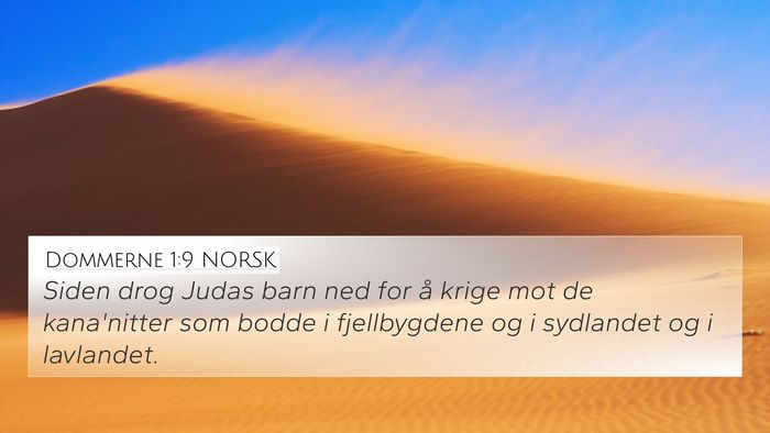 Dommerne 1:9 NORSK 4K Wallpaper - Siden drog Judas barn ned for å krige mot de - 4K Wallpaper Bible Verse