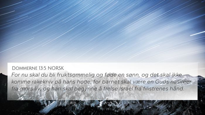Dommerne 13:5 NORSK Bible Verse Image