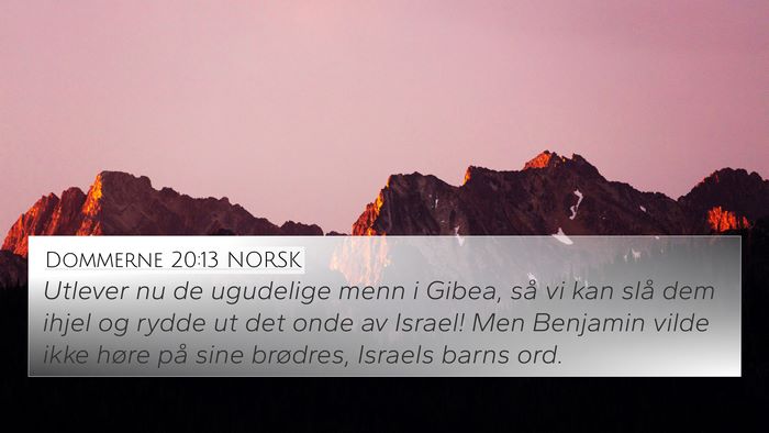 Dommerne 20:13 NORSK Bible Verse Image