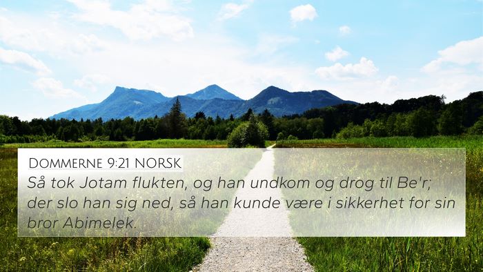 Dommerne 9:21 NORSK Bible Verse Image