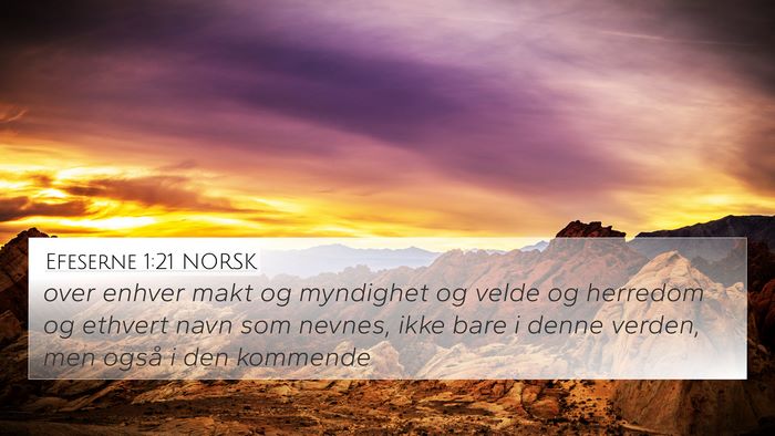 Efeserne 1:21 NORSK Bible Verse Image