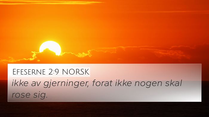 Efeserne 2:9 NORSK Bible Verse Image