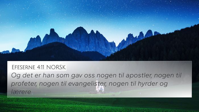 Efeserne 4:11 NORSK Bible Verse Image