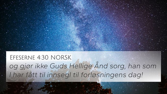 Efeserne 4:30 NORSK Bible Verse Image