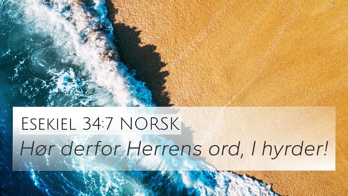 Esekiel 34:7 NORSK Bible Verse Image