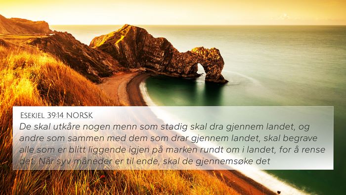 Esekiel 39:14 NORSK Bible Verse Image