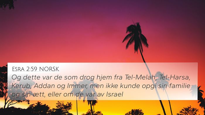 Esra 2:59 NORSK Bible Verse Image