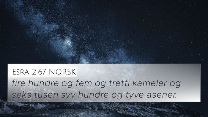 Esra 2:67 NORSK 4K Wallpaper - fire hundre og fem og tretti kameler og seks - 4K Wallpaper Bible Verse
