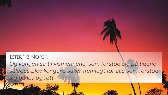 Ester 1:13 NORSK Bible Verse Image