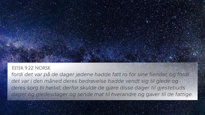 Ester 9:22 NORSK Bible Verse Image