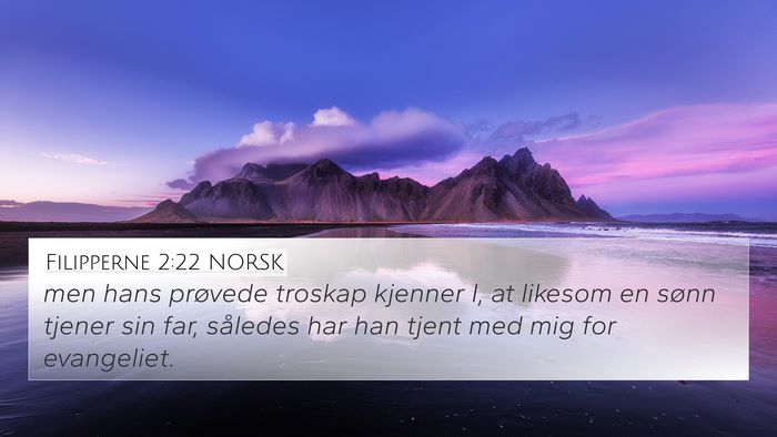 Filipperne 2:22 NORSK Bible Verse Image