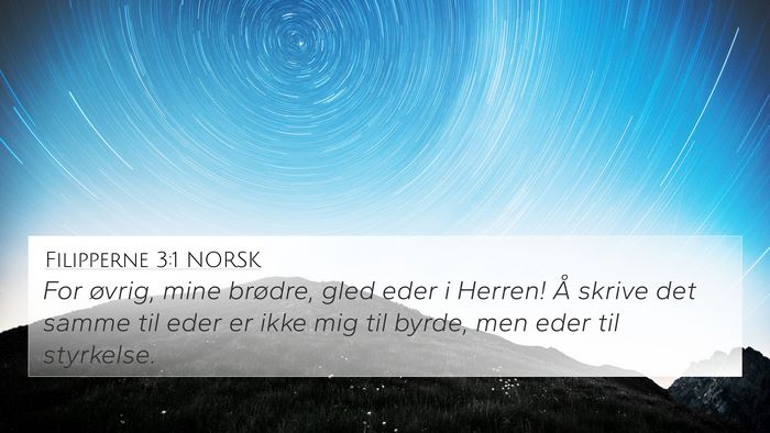 Filipperne 3:1 NORSK Bible Verse Image