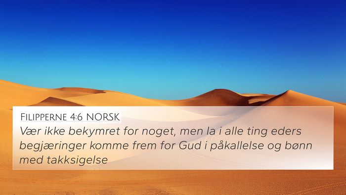 Filipperne 4:6 NORSK Bible Verse Image
