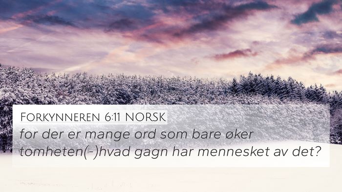 Forkynneren 6:11 NORSK Bible Verse Image