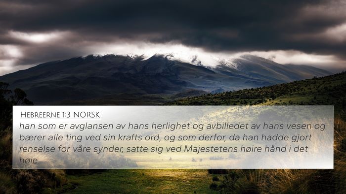 Hebreerne 1:3 NORSK Bible Verse Image