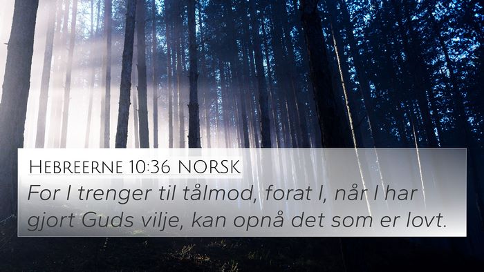Hebreerne 10:36 NORSK Bible Verse Image