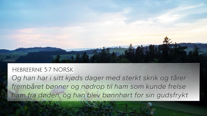 Hebreerne 5:7 NORSK Bible Verse Image