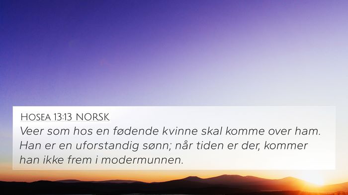 Hosea 13:13 NORSK Bible Verse Image