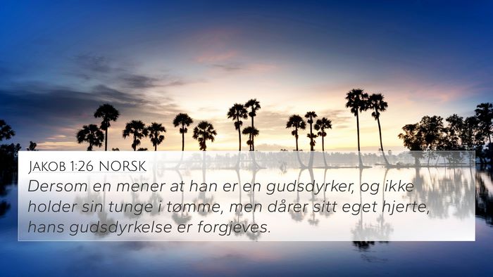 Jakob 1:26 NORSK Bible Verse Image