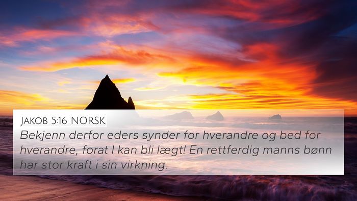 Jakob 5:16 NORSK Bible Verse Image