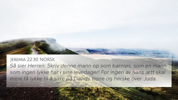 Jeremia 22:30 NORSK Bible Verse Image